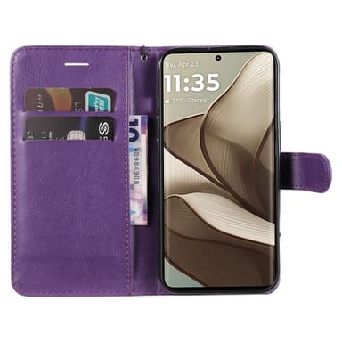 SKALO Motorola Edge 50 5G PU-læder Pungetui - Lilla