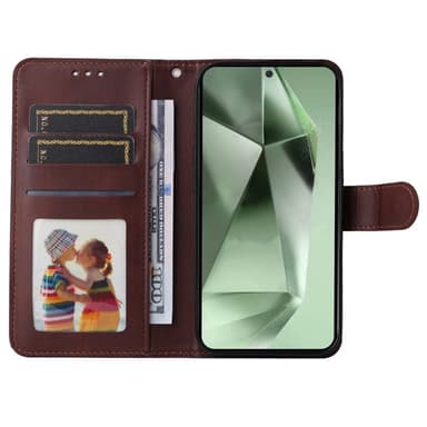 SKALO Samsung S24 FE PU-læder Pungetui - Brun