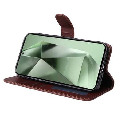 SKALO Samsung S24 FE PU-læder Pungetui - Brun