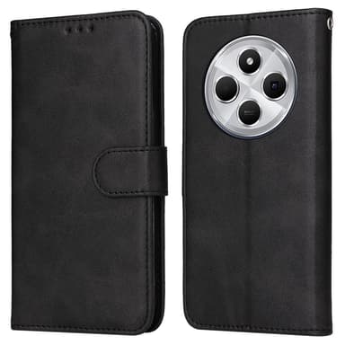 SKALO Xiaomi Redmi 14C PU-læder Pungetui - Sort