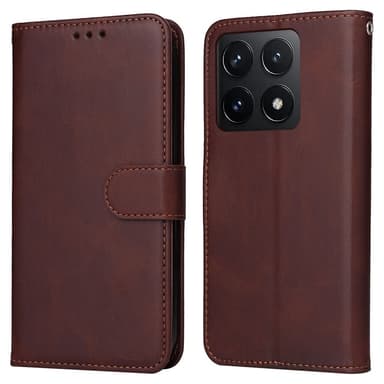 SKALO Xiaomi 14T PU-læder Pungetui - Brun
