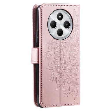 SKALO Xiaomi Redmi 14C Mandala Flip Cover - Rosa guld