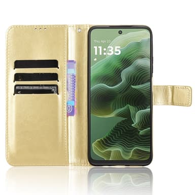 SKALO Motorola Moto G35 5G PU-læder Pungetui - Guld