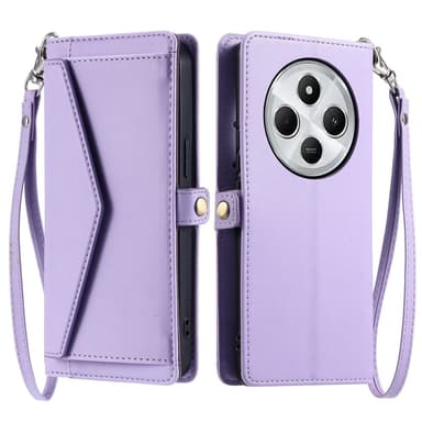 SKALO Xiaomi Redmi 14C PU-Læder Envelope Flip Cover - Lilla