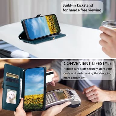 SKALO Motorola Moto G35 5G PU-Læder Envelope Flip Cover - Grøn