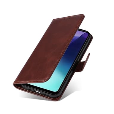 SKALO Xiaomi Redmi 14C PU-læder Pungetui - Brun