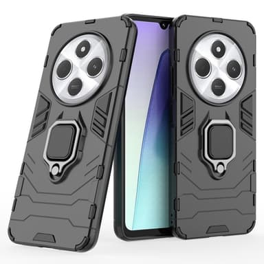 SKALO Xiaomi Redmi 14C Armor Hybrid metal ring cover - Sort