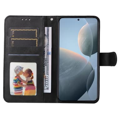 SKALO Xiaomi 14T PU-læder Pungetui - Sort