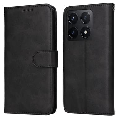 SKALO Xiaomi 14T PU-læder Pungetui - Sort