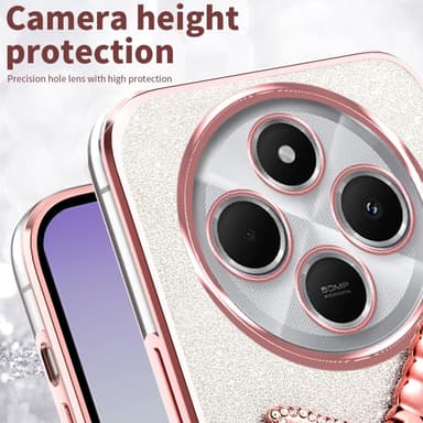SKALO Xiaomi Redmi 14C KADEM Dragonfly Glitter Cover - Lilla
