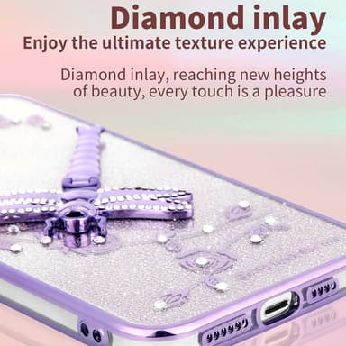 SKALO Xiaomi Redmi 14C KADEM Dragonfly Glitter Cover - Lilla