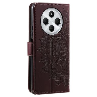SKALO Xiaomi Redmi 14C Mandala Flip Cover - Brun