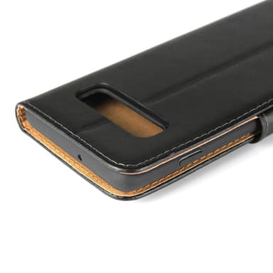 SKALO Samsung S10 Flip Cover m. Pung i Ægte Læder - Hvid