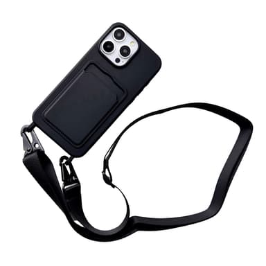 Beskyttende iPhone 16-seriens telefontaske med kortholder og snor iPhone 16