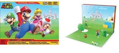 JAKKS Pacific Super Mario-adventskalender 2,5 tommer figurer og tilbehør Klassisk tema