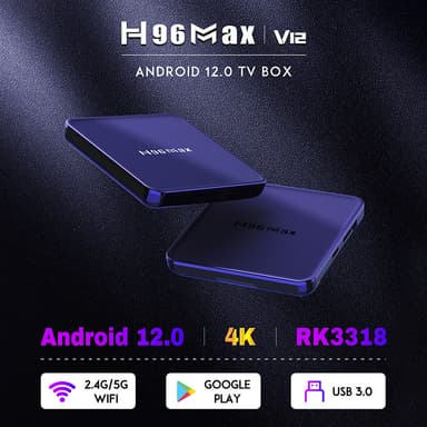 H96 Max V12 TV Box Android 12.0 USB 3.0 4K 2.4G/5G Sort 8 GB+64 GB
