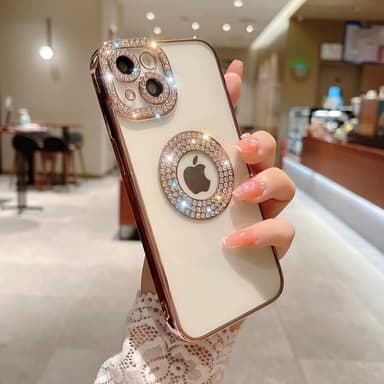 Elegant mobiltelefon cover Sparkle & Bling Rose guld iPhone 14 Pro Max