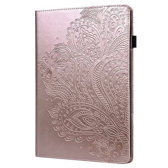 Til iPad 10.9 (2022) Tabletetui Cover Blomsterprægning - Rose Gold