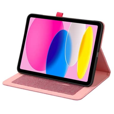 Til iPad 10.9 (2022) Tabletetui, omslagsstofstruktur - lyserød