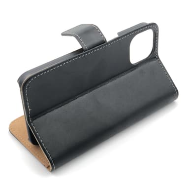 SKALO iPhone 14 Plus Flip Cover m. Pung i Ægte Læder - Brun