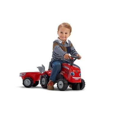 Falk Traktor m. trailer, rive og skovl FALK Baby Massey Ferguson