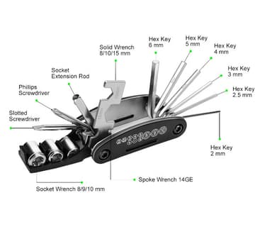 Multitool cykel reparation værktøjssæt