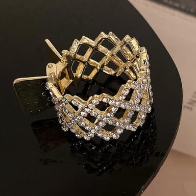 Rhombus høj hestehale hårnål Guld 4x4 cm