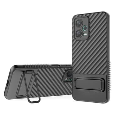 SKALO Xiaomi Redmi Note 12 5G Twill 2.0 TPU-Cover med rack - Sort