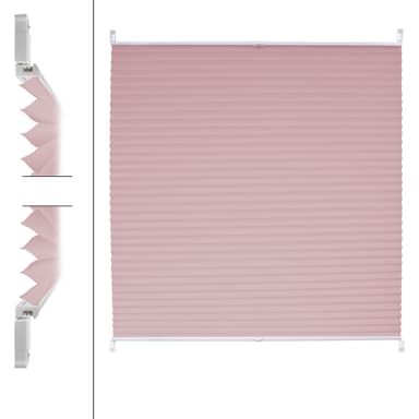 ECD Germany Plisseret Clamp Fix uden boring 70 x 150cm Pink Sightsee Sonnen og