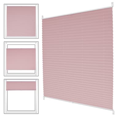 ECD Germany Plisseret Clamp Fix uden boring 70 x 150cm Pink Sightsee Sonnen og