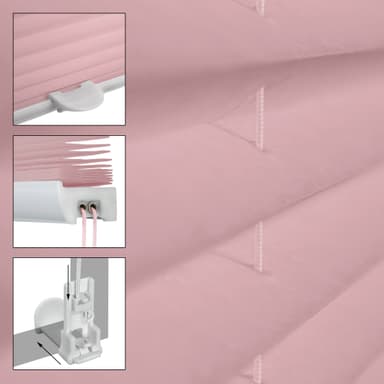 ECD Germany Plisseret Clamp Fix uden boring 70 x 150cm Pink Sightsee Sonnen og