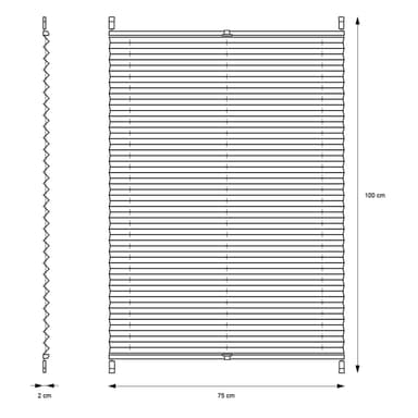 ECD Germany plisseret blindbøjlefastgørelse uden boring 75x100 cm mørkegrå