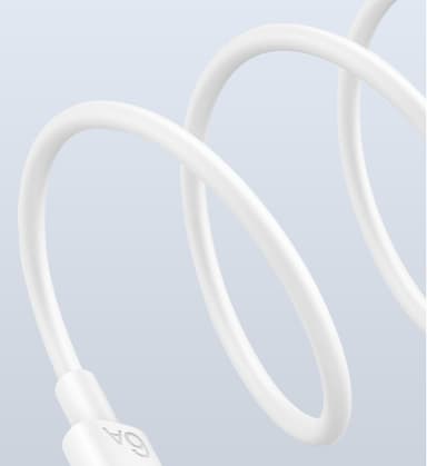 66W 6A Superhurtigt USB-C ladekabel, Kompatibel med Huawei, Xiaomi Hvid 1 m
