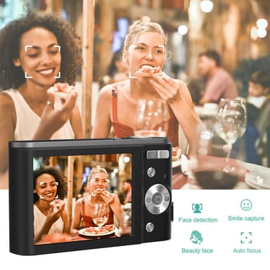 Digitalkamera 48MP 1080 FHD 2,8 tommer skærm Sort