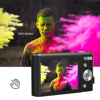 Digitalkamera 48MP 1080 FHD 2,8 tommer skærm Sort