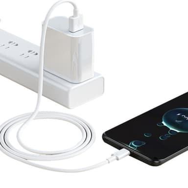 66W 6A Superhurtigt USB-C ladekabel, Kompatibel med Huawei, Xiaomi Hvid 1 m