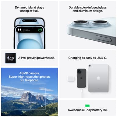 iPhone 15 – 5G smartphone 512GB Blå