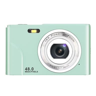 Digitalkamera med 48 MP, HD 1080p, 16x zoom, hukommelseskort Grøn