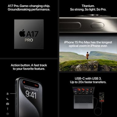 iPhone 15 Pro Max 5G smartphone 1TB Hvidt Titanium
