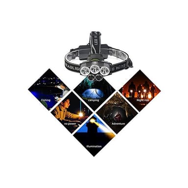 3T6 2XPE 5-LED Forlygte Lommelygte 5000 Lumen Super Bright USB Hovedlommelygte Hvid LED Spotlight