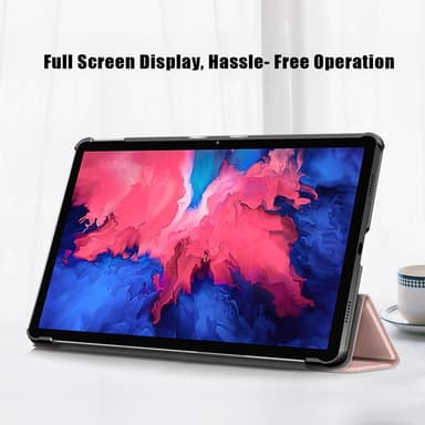 Trifoldet stativdæksel til Lenovo Tab P11/P11 Plus - Rose Gold