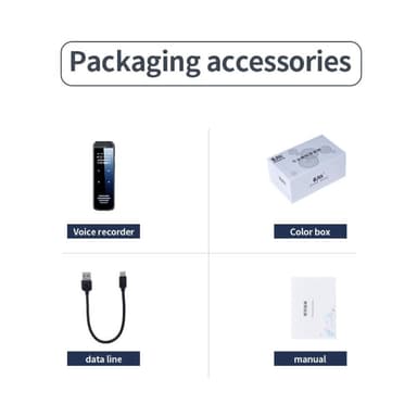 32 GB støjreduktion Lydoptager Dual-Mic HD Stemmeaktiveret