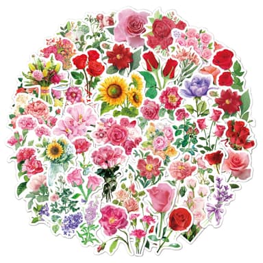 Klistermærker Blomster og blade 50-pak MultiColor