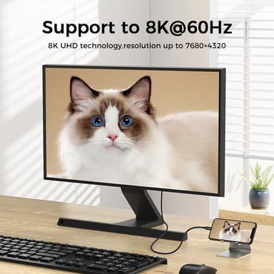 NÖRDIC 1m USB4 USB-C til C nylonflettet kabel PD3.1 240W 40G 8K60Hz 4K144Hz sort
