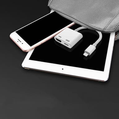 NÖRDIC Lightning adapter til 1xHDMI og 1x Lightning White 10cm kabel, 1080p opløsning
