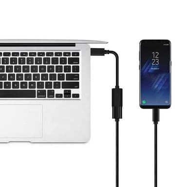NÖRDIC A USB OTG til USBC 3.1 Gen 1 adapter aluminium 10cm sort