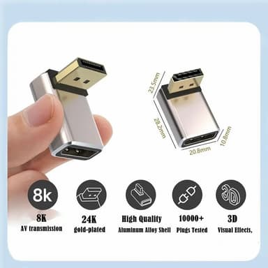 NÖRDIC Displayport adapter han til hun 8K60Hz 4K144/120/60Hz
