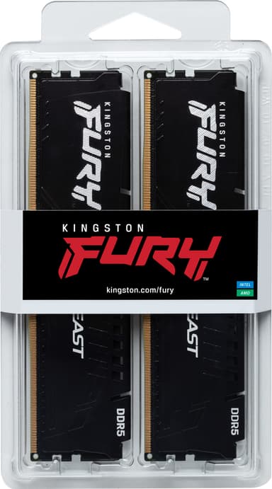Kingston FURY Beast 64GB DDR5 RAM 6000MT/s CL30 (sort)