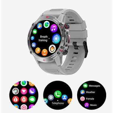 Smartwatch / sportsur med Bluetooth-opkald Sølv