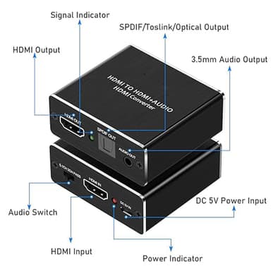 HDMI Audio Extractor video/audio divider 3D 4K